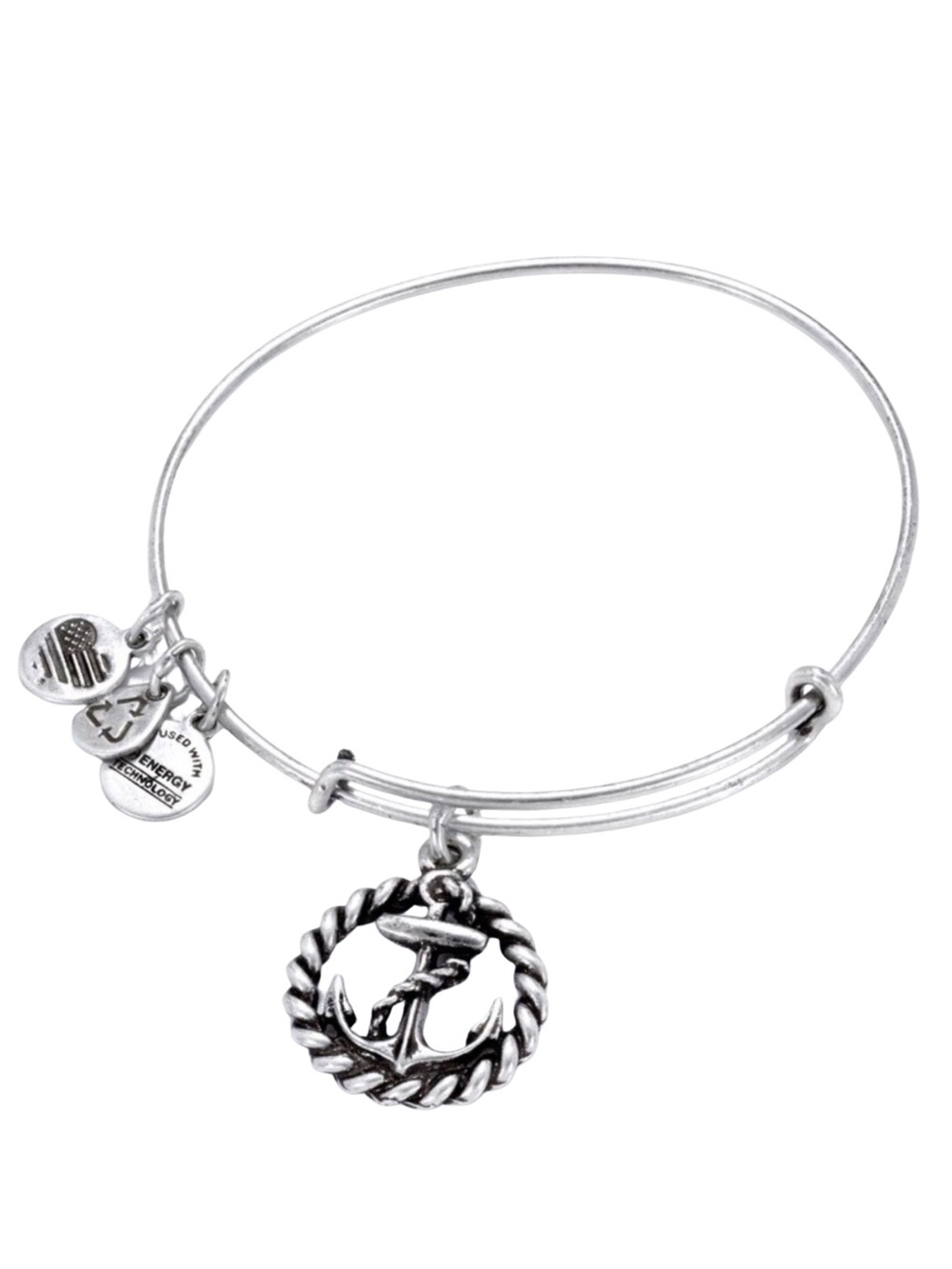 NWT! DISCONTINUED Alex and Ani Anchor with Rope Charm Bangle Bracelet - Silver